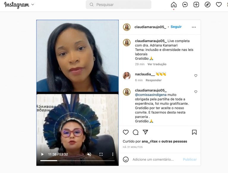 Comissão indígena realiza evento online sobre direitos dos povos originários