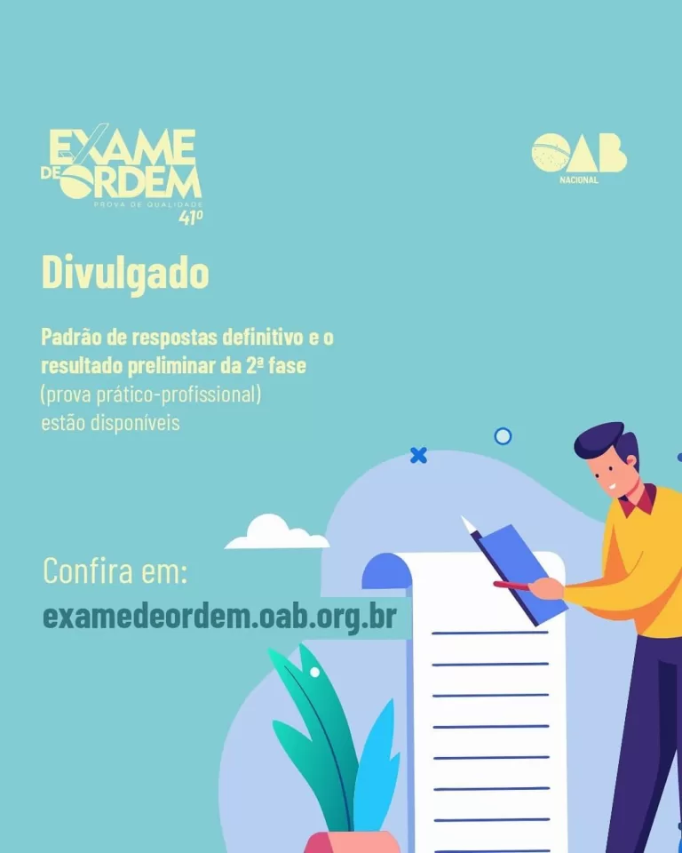 OAB torna público o resultado preliminar da 2º fase do 41º Exame de Ordem Unificado