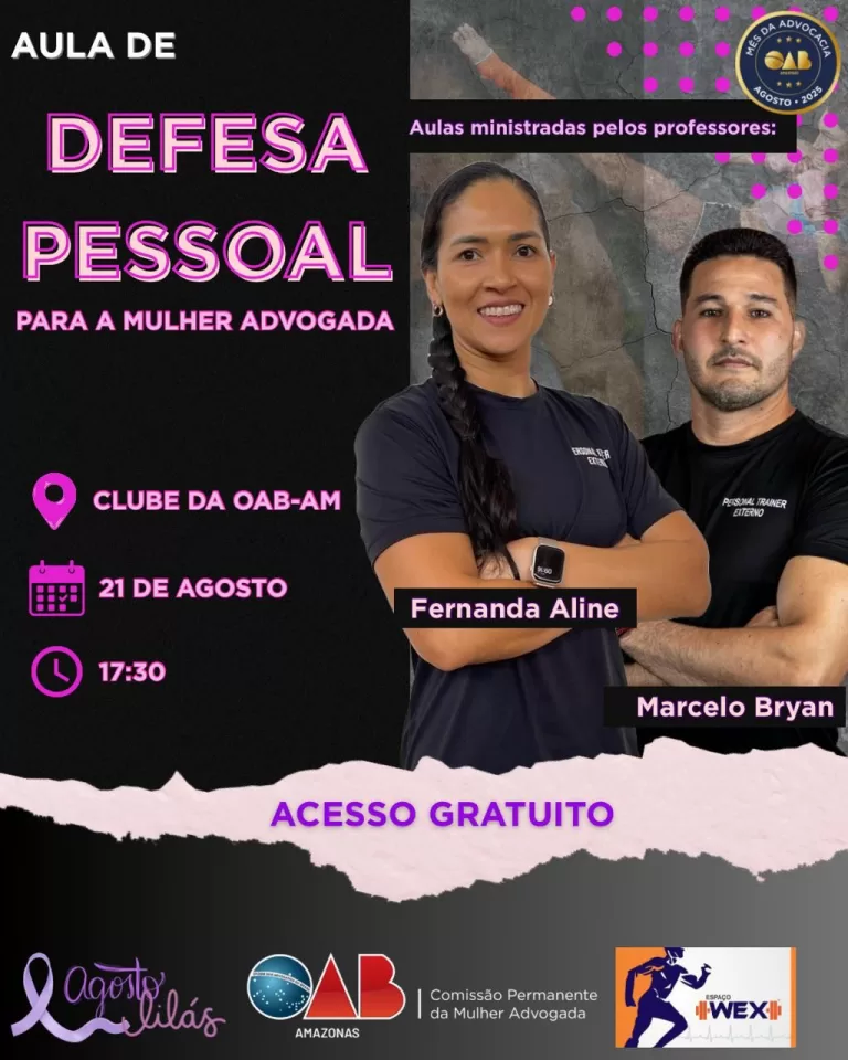 OAB Amazonas promove aula de defesa pessoal para mulheres em alusão ao Agosto Lilás