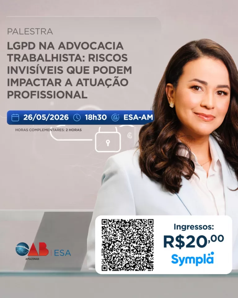 OAB anuncia palestra sobre LGPD na Advocacia Trabalhista